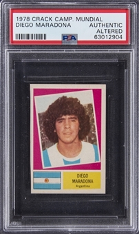 1978 Crack Campeonato Mundial Diego Maradona Rookie Card - PSA Authentic Altered